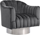 Farrah Modern Accent Chair with Plush Upholstery and Sleek Chrome Base for Stylish Living Spaces