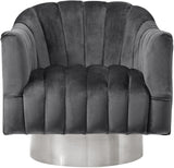 Farrah Modern Accent Chair with Plush Upholstery and Sleek Chrome Base for Stylish Living Spaces