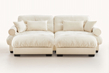 CLOUDIES 94" Loveseat with 2 Ottomans