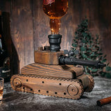 Tank Handcrafted Liquor Dispenser - Industrial Pipe Mahogany Wood