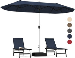 Tangkula 13FT Double-sided Patio Umbrella, Extra Large Twin Table Umbrella with Crank Handle