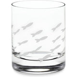 Fish Old Fashion Drinking Glasses, Fish Glasses For White and Red Wine, Water or Whiskey, by The Wine Savant, Each Glass Is Individually Sand Etched - Fish Wine Glasses