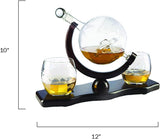 Globe Car Whiskey Decanter - 2 Globe Glasses