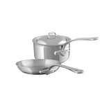 Mauviel M'COOK 5-Ply Fry Pan 10.2-Inch and Sauce Pan 1.2-Qt, Cast Stainless Steel Handles