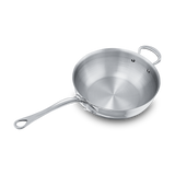 Mauviel M'COOK 5-Ply Chef Pan With Helper Handle, Cast Stainless Steel Handle, 3.8-Qt