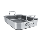 Mauviel Stainless Steel Roasting Pan With Cast Stainless Steel Handle, 13.7 x 9.8-In