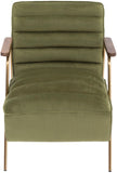 Woodford Modern Accent Chair with Channel Tufted Design, Wood Arms & Gold Legs for Stylish Living Spaces