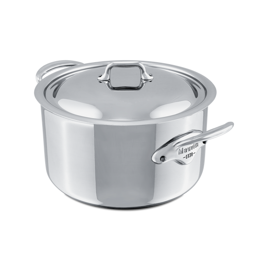 Mauviel M'COOK 5-Ply Stewpan With Lid, Cast Stainless Steel Handles, 6.2-Qt