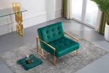 Pierre Contemporary Accent Chair with Gold Stainless Steel Base - Elegant Modern Design for Your Home