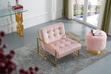 Pierre Contemporary Accent Chair with Gold Stainless Steel Base - Elegant Modern Design for Your Home