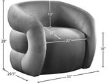Roxbury Velvet Accent Chair - Stylish Contemporary Design with Deep Channel Tufting for Comfort