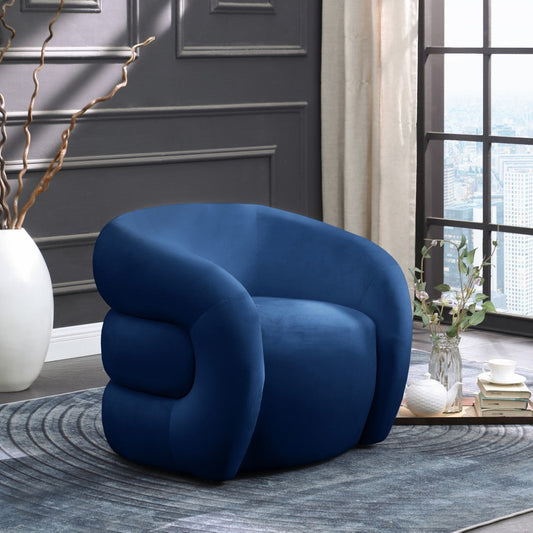 Roxbury Velvet Accent Chair - Stylish Contemporary Design with Deep Channel Tufting for Comfort