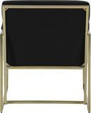 Wayne Velvet Accent Chair with Gold Iron Frame and Deep Channel Tufting for Contemporary Comfort