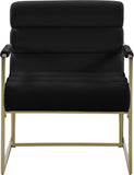 Wayne Velvet Accent Chair with Gold Iron Frame and Deep Channel Tufting for Contemporary Comfort