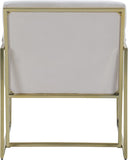 Wayne Velvet Accent Chair with Gold Iron Frame and Deep Channel Tufting for Contemporary Comfort