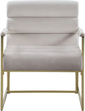 Wayne Velvet Accent Chair with Gold Iron Frame and Deep Channel Tufting for Contemporary Comfort