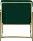 Wayne Velvet Accent Chair with Gold Iron Frame and Deep Channel Tufting for Contemporary Comfort