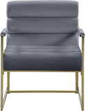 Wayne Velvet Accent Chair with Gold Iron Frame and Deep Channel Tufting for Contemporary Comfort