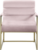Wayne Velvet Accent Chair with Gold Iron Frame and Deep Channel Tufting for Contemporary Comfort