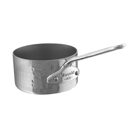 Mauviel M'MINIS Hammered 5-Ply Sauce Pan, Cast Stainless Steel Handles, 0.4-Qt