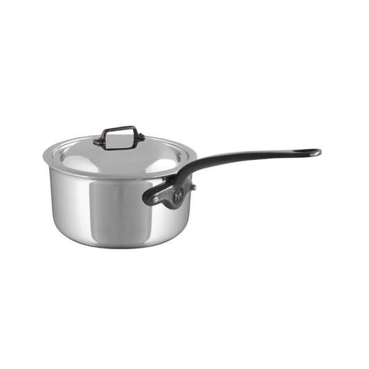 Mauviel M'COOK CI Sauce Pan With Lid, Cast Iron Handle, 3.4-Qt