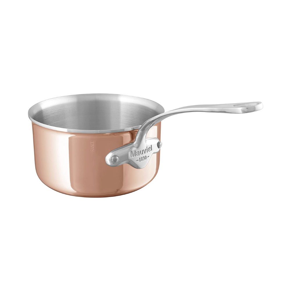 Mauviel M'6 S Induction Copper Sauce Pan With Cast Stainless Steel Handle, 0.8-Qt