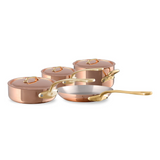 Mauviel M'Heritage M'200 B 7-Piece Cookware Set With Brass Handles