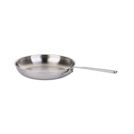 Mauviel M'INOX 360 Tri-Ply Brushed Stainless Steel Frying Pan With Stainless Steel Handle, 11.8-In