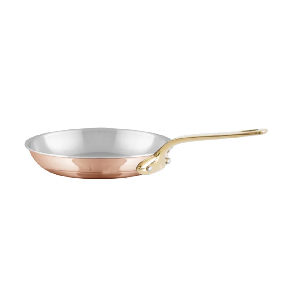 Mauviel M'TRIPLY B Polished Copper & Stainless Steel Frying Pan With Brass Handle, 8-In