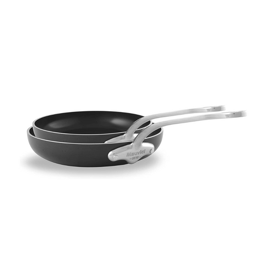 Mauviel M'STONE 3 Anodized Nonstick 2-Piece Frying Pan Set With Cast Stainless Steel Handles