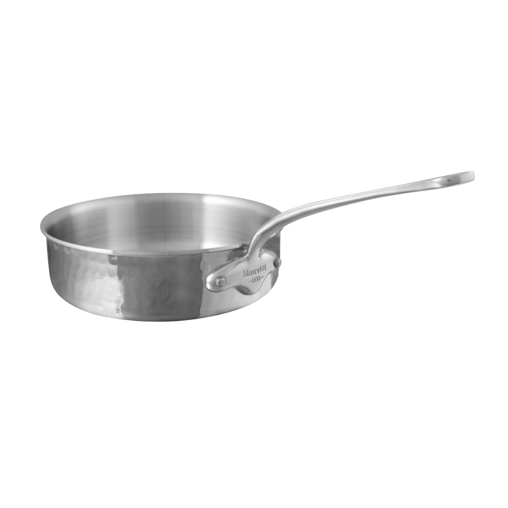 Mauviel M'ELITE Hammered 5-Ply Saute Pan With Cast Stainless Steel Handle, 3.2-Qt