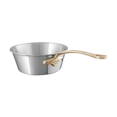 Mauviel M'COOK B 5-Ply Splayed Saute Pan With Brass Handle, 1.2-Qt