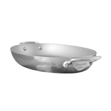 Mauviel M'ELITE Hammered 5-Ply Oval Pan, Cast Stainless Steel Handles, 13.7-Inch