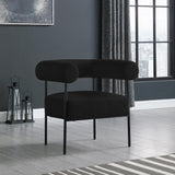 Blake Modern Accent Chair with Curved Back and Sturdy Matte Black Metal Frame for Stylish Living