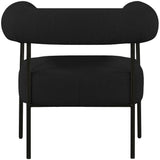 Blake Modern Accent Chair with Curved Back and Sturdy Matte Black Metal Frame for Stylish Living