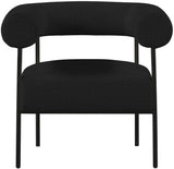 Blake Modern Accent Chair with Curved Back and Sturdy Matte Black Metal Frame for Stylish Living