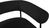 Blake Modern Accent Chair with Curved Back and Sturdy Matte Black Metal Frame for Stylish Living