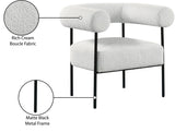 Blake Modern Accent Chair with Curved Back and Sturdy Matte Black Metal Frame for Stylish Living