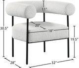 Blake Modern Accent Chair with Curved Back and Sturdy Matte Black Metal Frame for Stylish Living
