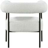 Blake Modern Accent Chair with Curved Back and Sturdy Matte Black Metal Frame for Stylish Living