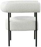 Blake Modern Accent Chair with Curved Back and Sturdy Matte Black Metal Frame for Stylish Living