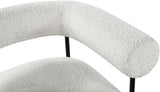 Blake Modern Accent Chair with Curved Back and Sturdy Matte Black Metal Frame for Stylish Living