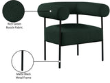 Blake Modern Accent Chair with Curved Back and Sturdy Matte Black Metal Frame for Stylish Living