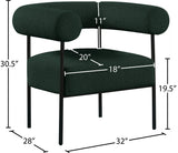 Blake Modern Accent Chair with Curved Back and Sturdy Matte Black Metal Frame for Stylish Living