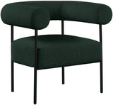 Blake Modern Accent Chair with Curved Back and Sturdy Matte Black Metal Frame for Stylish Living