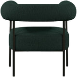 Blake Modern Accent Chair with Curved Back and Sturdy Matte Black Metal Frame for Stylish Living