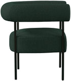 Blake Modern Accent Chair with Curved Back and Sturdy Matte Black Metal Frame for Stylish Living