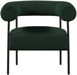 Blake Modern Accent Chair with Curved Back and Sturdy Matte Black Metal Frame for Stylish Living