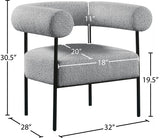 Blake Modern Accent Chair with Curved Back and Sturdy Matte Black Metal Frame for Stylish Living