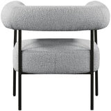 Blake Modern Accent Chair with Curved Back and Sturdy Matte Black Metal Frame for Stylish Living